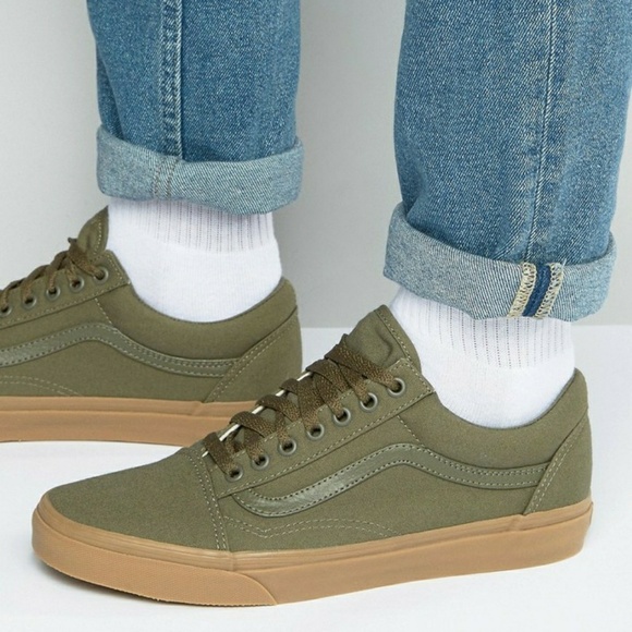 vans old skool green olive